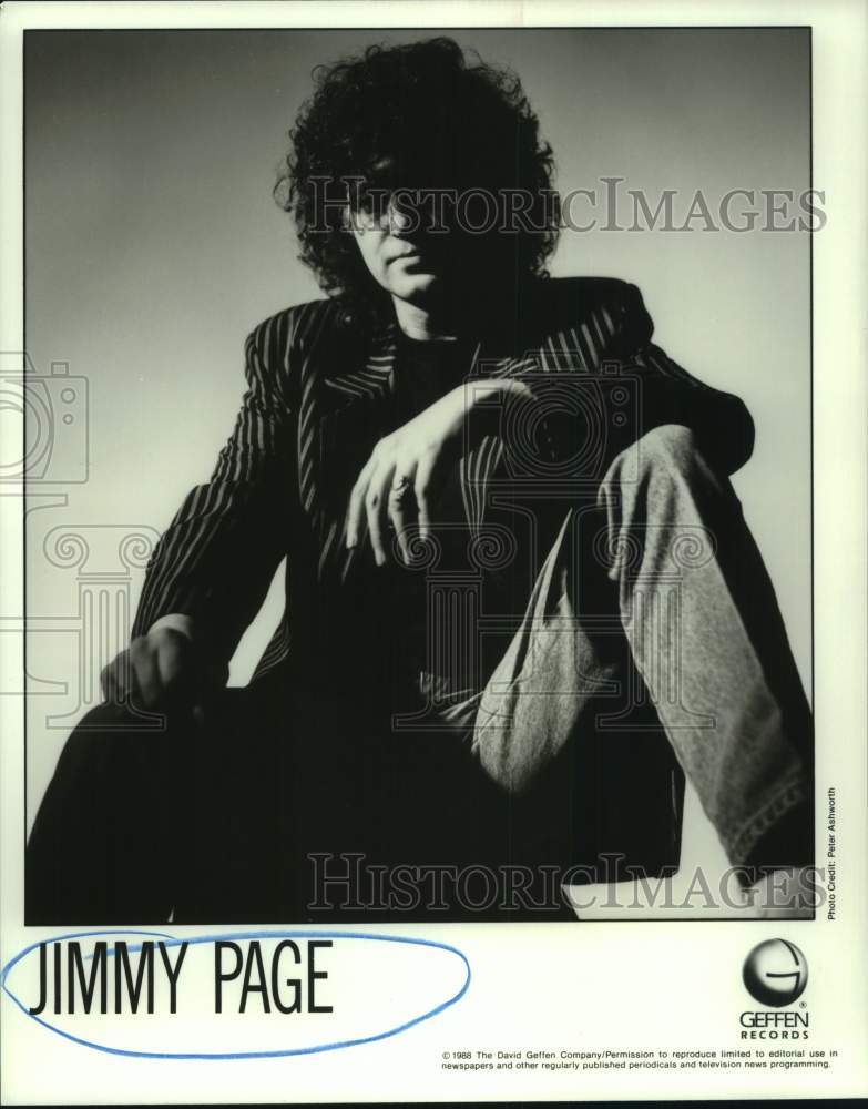 1988 Press Photo Musician Jimmy Page - Historic Images