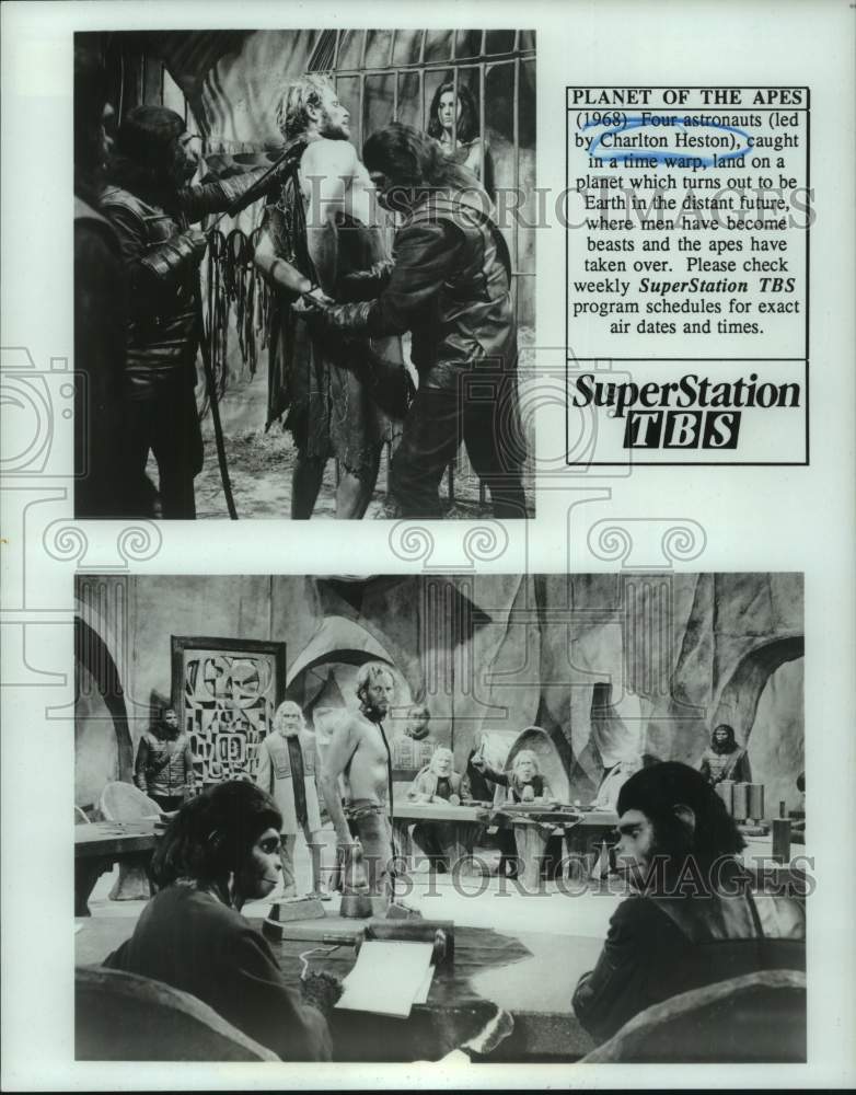 1968 Press Photo Actors in Scenes from &quot;Planet of the Apes&quot; - hcx40319- Historic Images