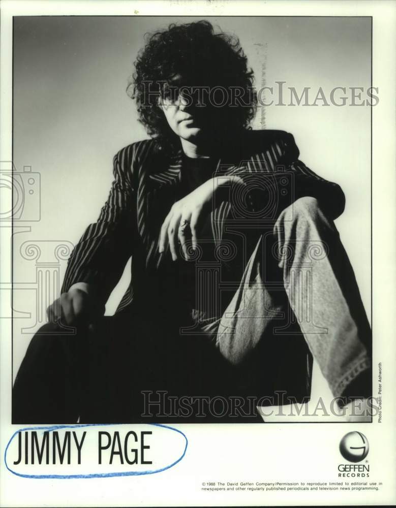 1988 Press Photo Musician Jimmy Page - Historic Images