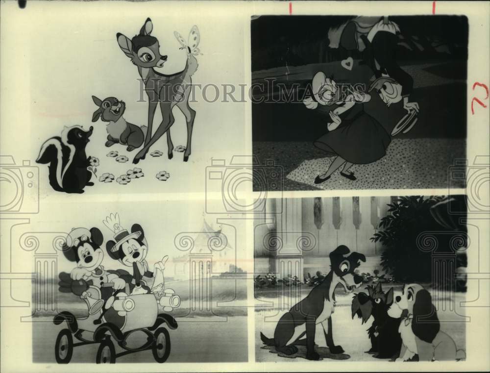 1982 Press Photo Valentine tribute on "Walt Disney" - scenes from animated shows - Historic Images