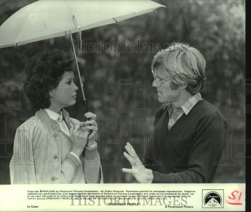 1980 Press Photo Mary Tyler Moore and Robert Redford - "Ordinary People" - Historic Images