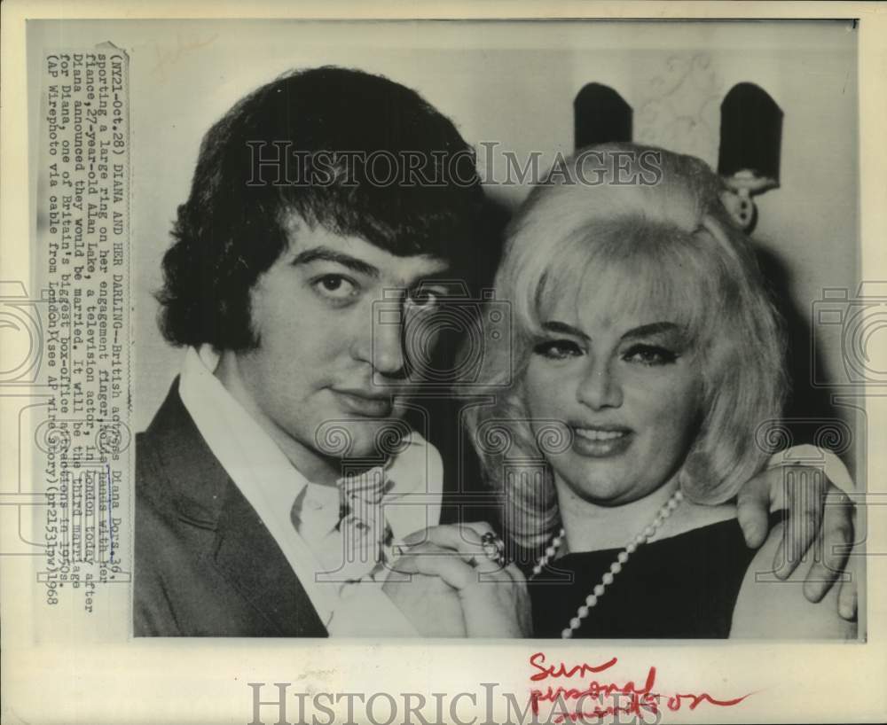 1968 Diana Dors And Fiance Alan Lake Announce Engagement In London Historic Images 7443