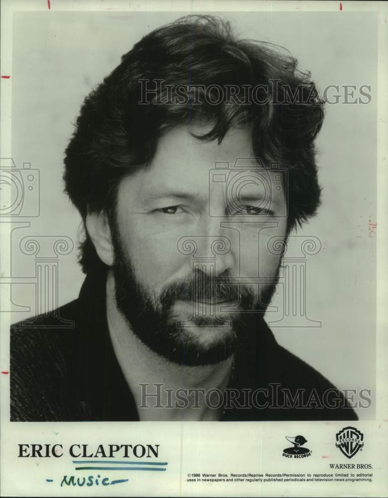 1986 Press Photo Musician Eric Clapton - Historic Images