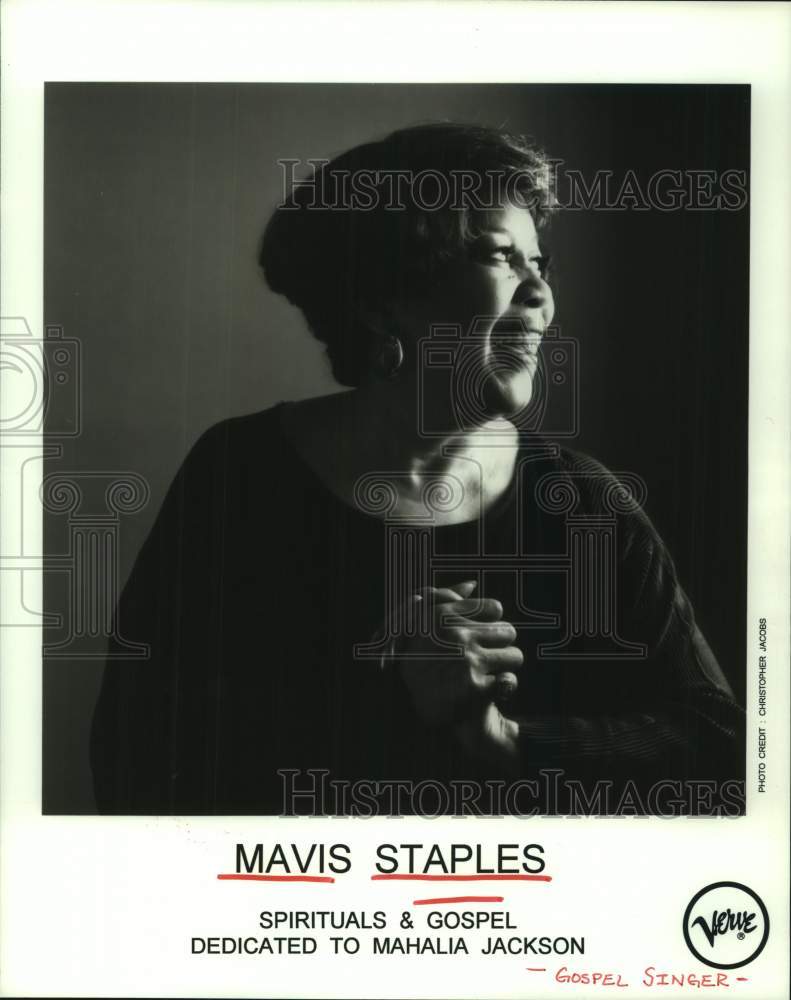 1996 Press Photo Singer Mavis Staples, spirituals and gospel - Historic Images