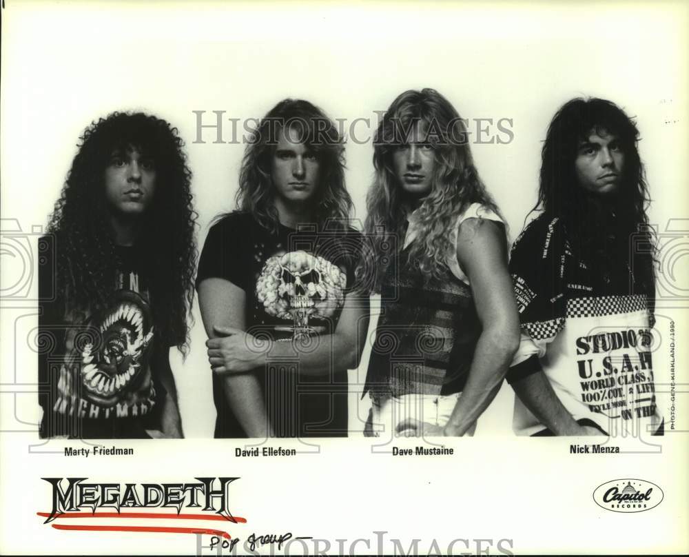 1990 Press Photo Pop Group Members Megadeth - Historic Images