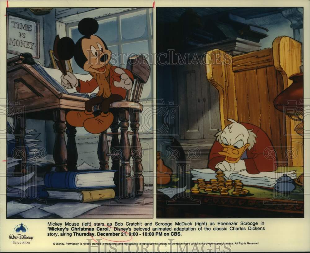 1995 Press Photo Scenes from "Mickey's Christmas Carol" - Disney's animated show - Historic Images