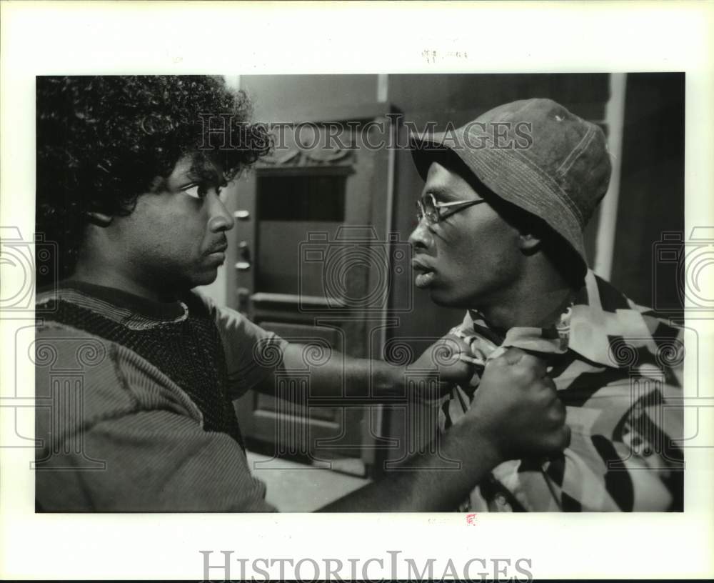 1992 Press Photo Werner Richmond and Cedric Duplechain in &quot;Pill Hill&quot; in Houston - Historic Images