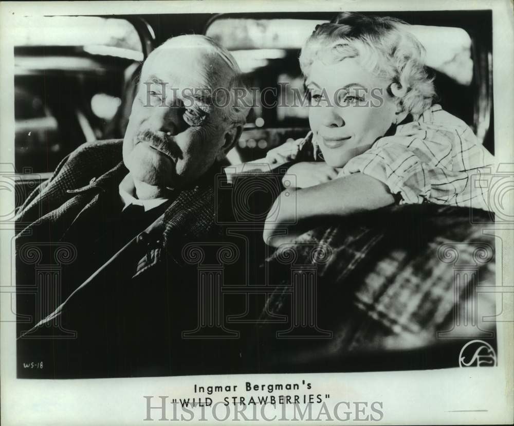 1962 Press Photo Car scene from Ingmar Bergman's "Wild Strawberries" - Historic Images