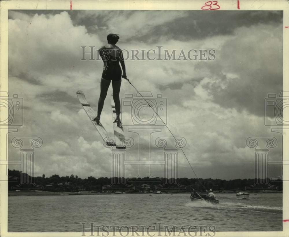 1961 Press Photo Water ski jump in Houston - hcx44481- Historic Images