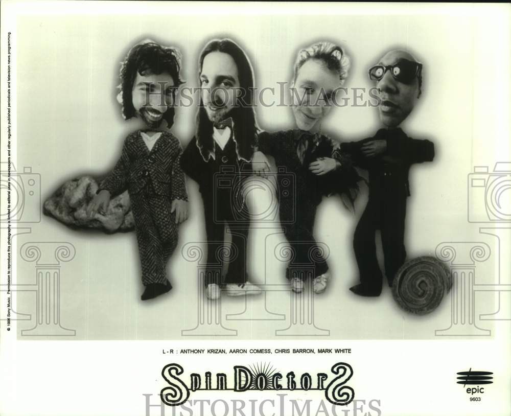 1996 Press Photo Members of the Music Group "Spin Doctors" - Historic Images