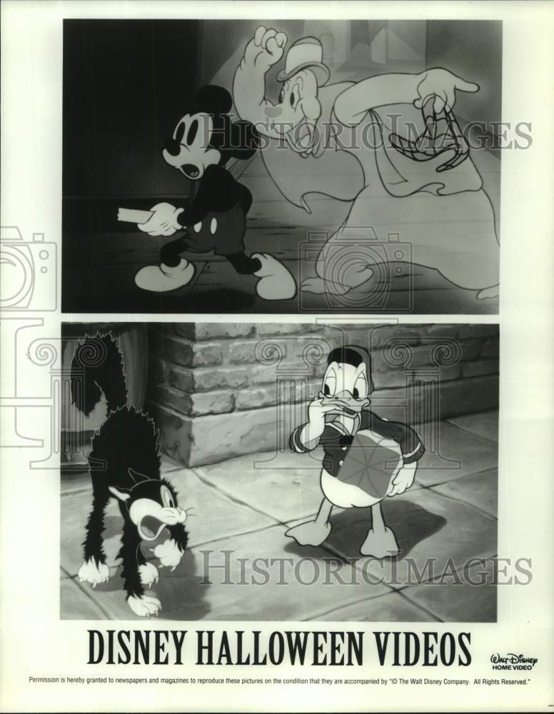 1992 Press Photo Walt Disney cartoon characters Mickey Mouse and Donald Duck - Historic Images