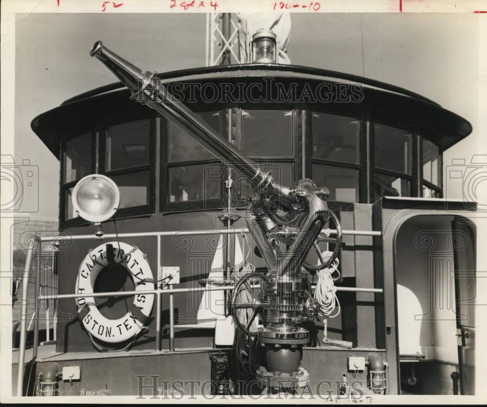 1967 Fireboat Captain Crotty has a nozzle resembling a machine gun-Historic Images