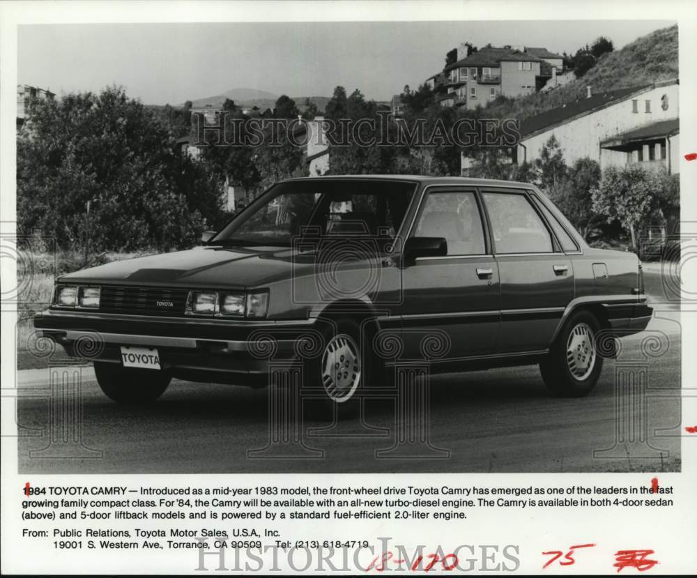 1983 Press Photo The Toyota Camry is a leader in the 4-door family compact class- Historic Images