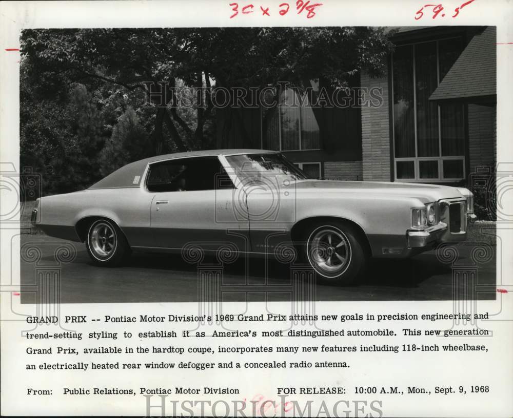 1968 Press Photo Pontiac&#39;s Grand Prix hardtop coupe has many new features- Historic Images