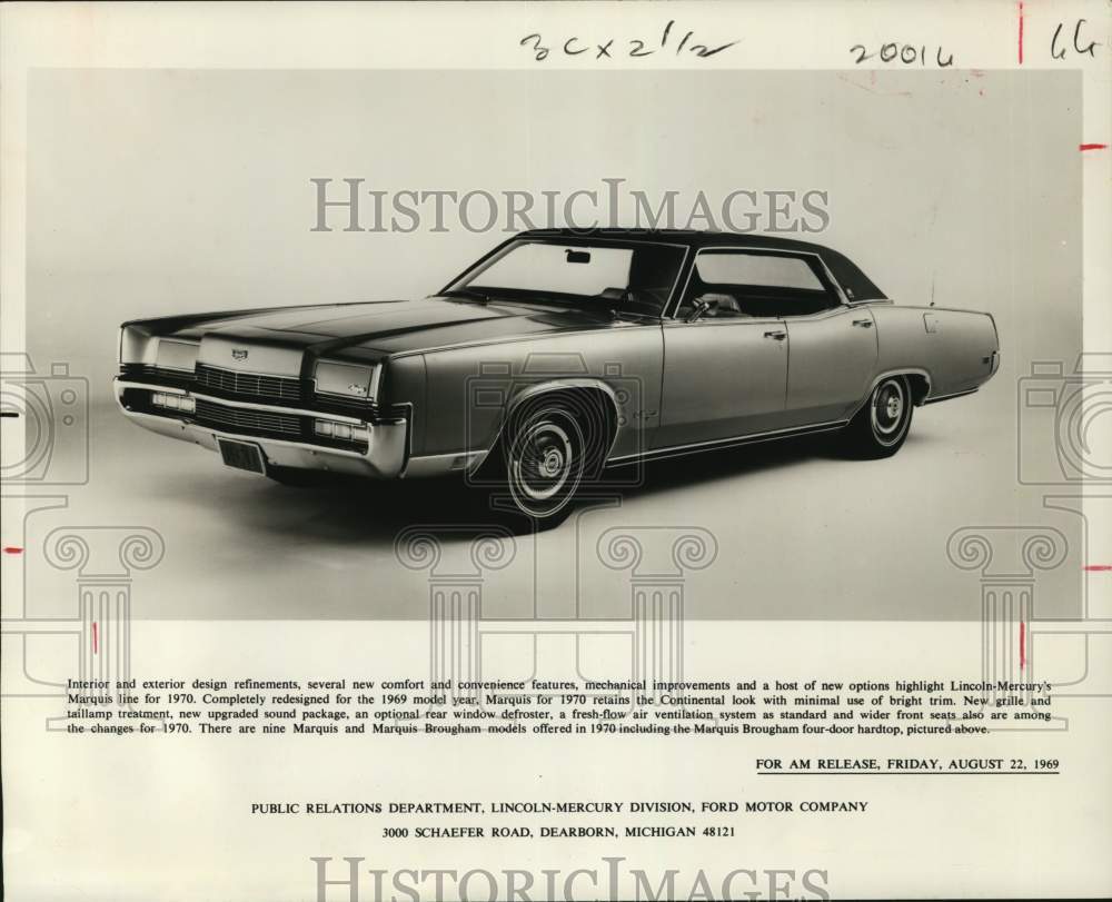 1969 Press Photo The new Mercury Marquis has a Continental look - hcx46591- Historic Images