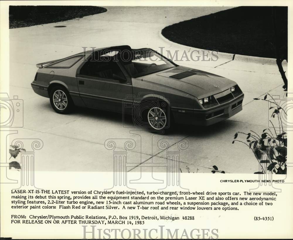 1985 Press Photo The Laser XT is Chrysler's latest fuel-injected sports car- Historic Images