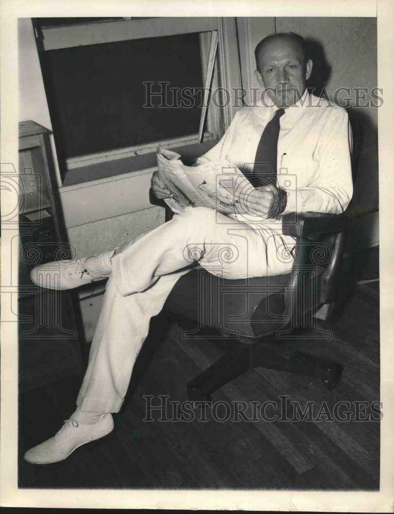 1946 Press Photo Dr. Homer Rainey, Texas Governor nominee in Athens, Texas - Historic Images