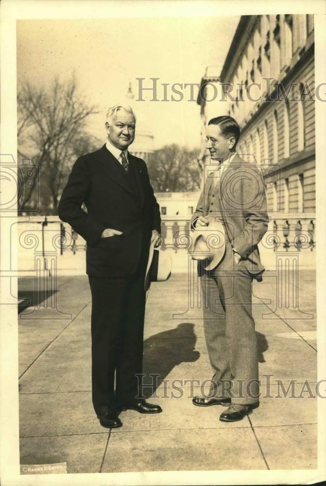 1934 Press Photo Roy Miller, Representative Clark visit in Washington- Historic Images