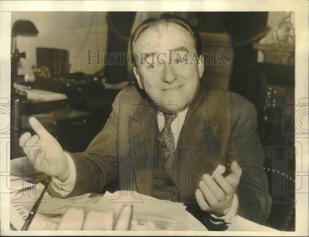 1936 Press Photo Rep. John O&#39;Connor, Chairman of the House Rules Committee- Historic Images