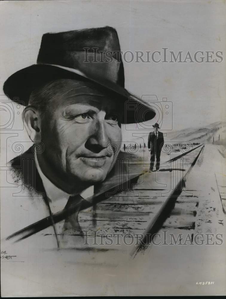 1955 Press Photo Spencer Tracy stars in MGM's "Bad Day At Black Rock"- Historic Images