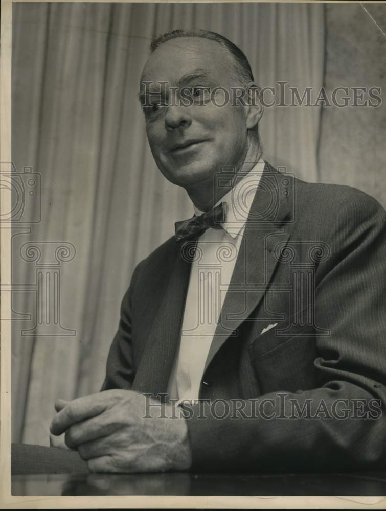 1957 Press Photo Interview with Dudley C. Sharp. - hcx52310- Historic Images