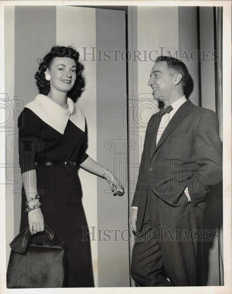 1955 Press Photo Author Kathleen Winsor and TV host Garry Moore - hcx54234- Historic Images