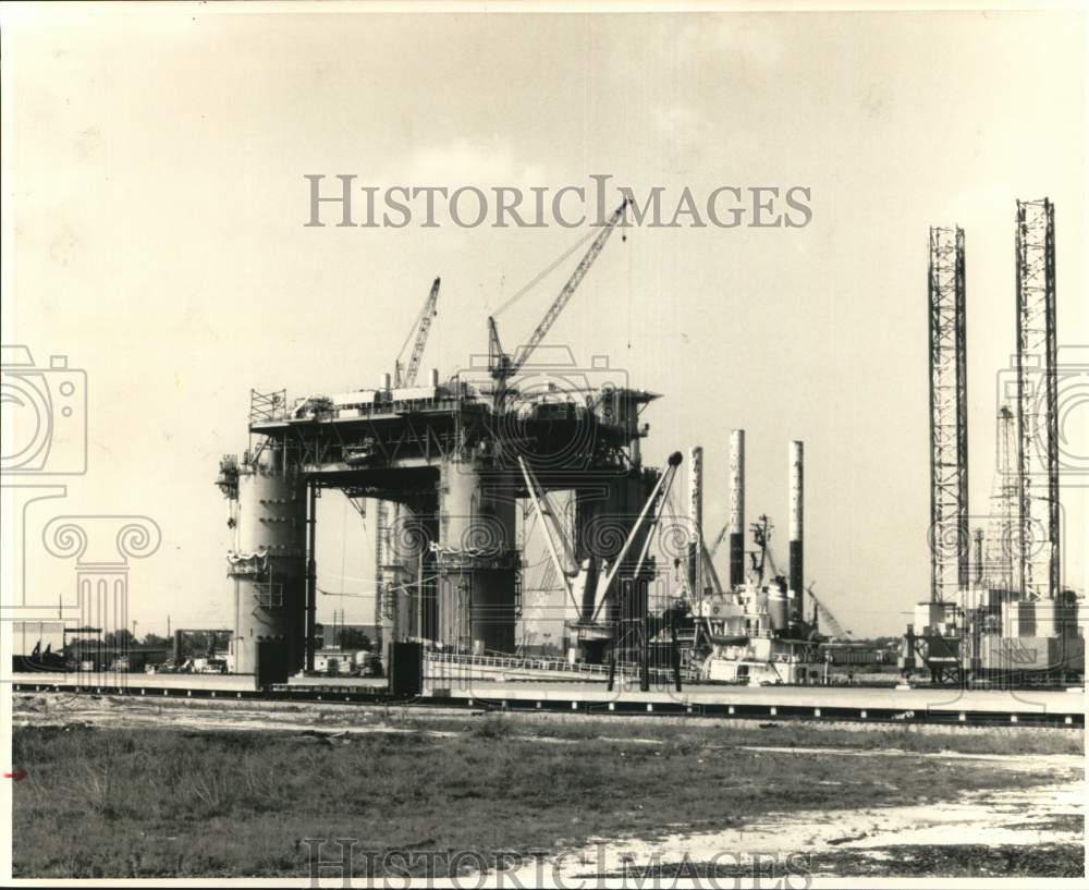 1969 Press Photo Leg well platform at Conoco facility - hpa20172 - Historic Images