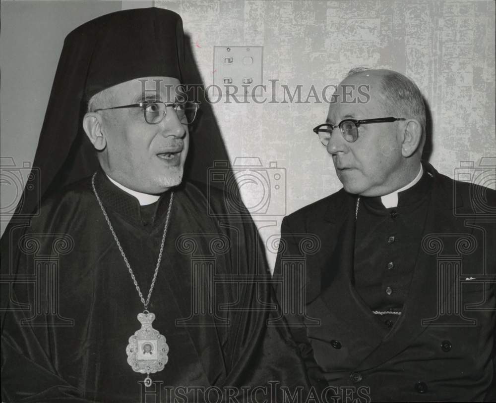 1960 Press Photo Archbishop Anthony Bashir, Bishop Nold, Texas - hpa40141 - Historic Images