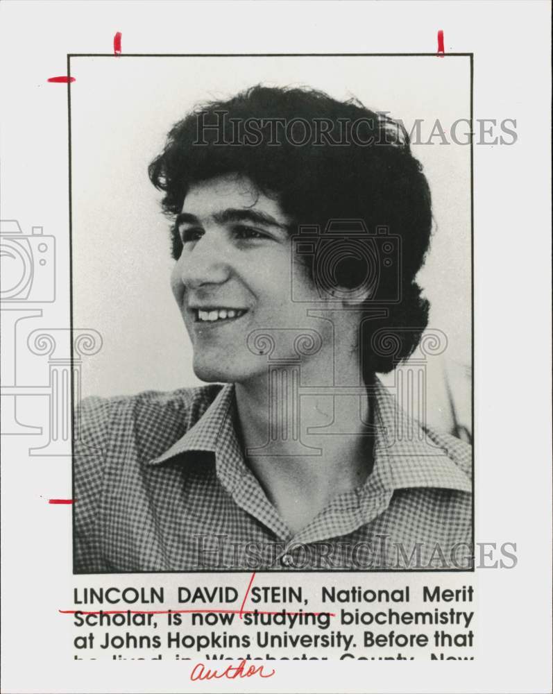 1979 Press Photo Lincoln David Stein, author and National Merit Scholar.- Historic Images