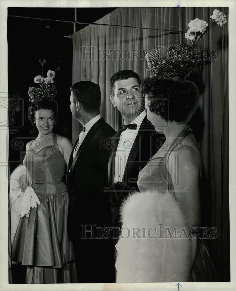 1962 Press Photo Mr. and Mrs. Lawrence Champion attend formal Houston dinner.- Historic Images