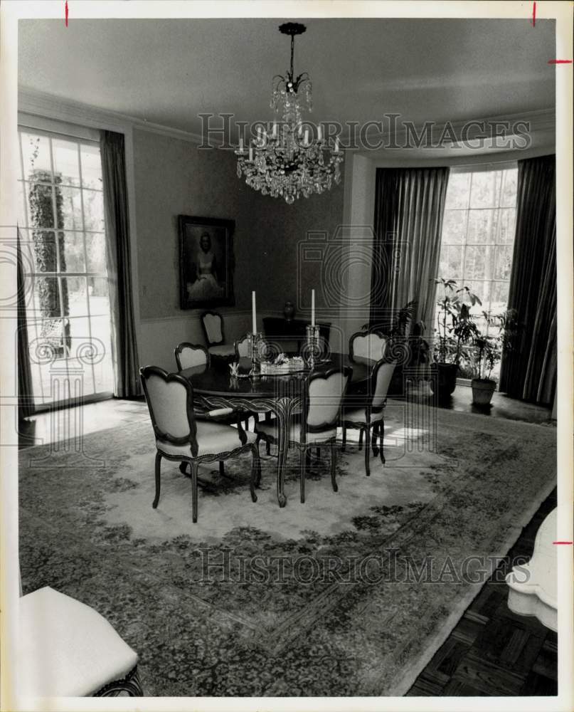 1971 Press Photo Elegant Dining Room of Houston Home to House Prince Juan Carlos- Historic Images