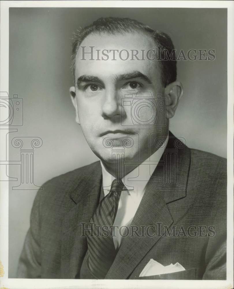 1958 Press Photo John Gendron, Tidewater Oil&#39;s assistant general manager- Historic Images