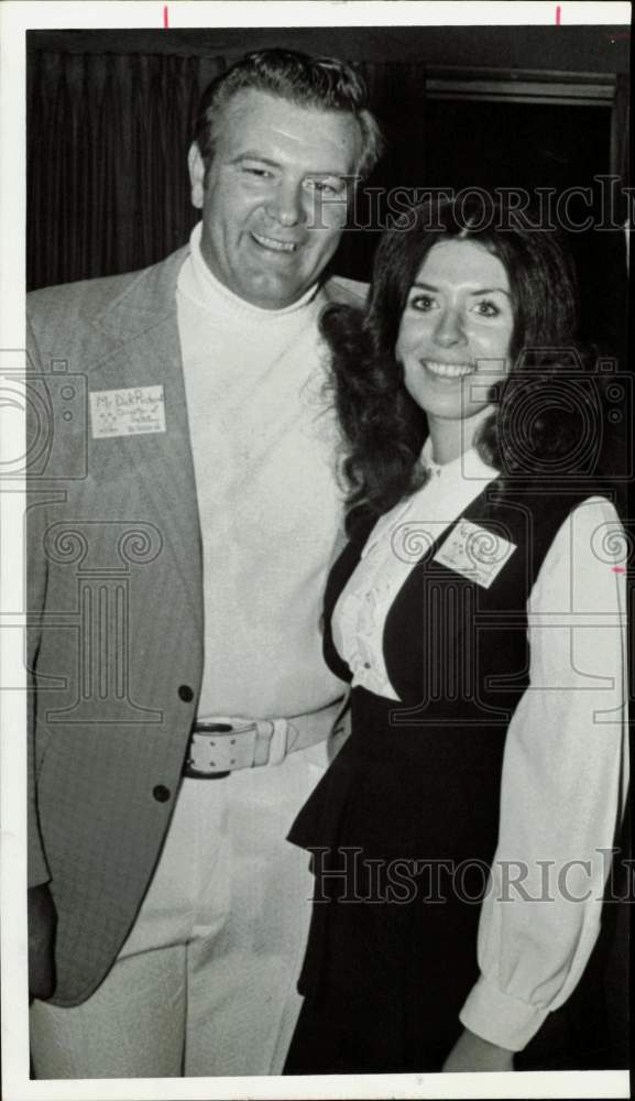 1973 Press Photo Dick Richard and Nekee McNulty at event in Houston - hpa78839- Historic Images