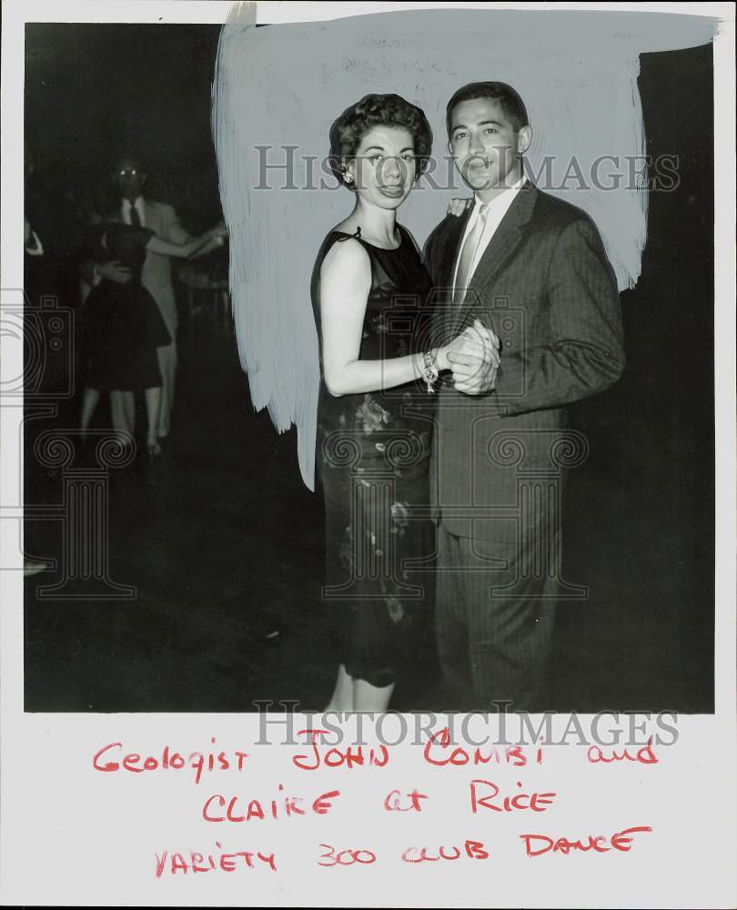 1960 Press Photo John and Claire Combi at Rice Variety 300 Club Dance- Historic Images