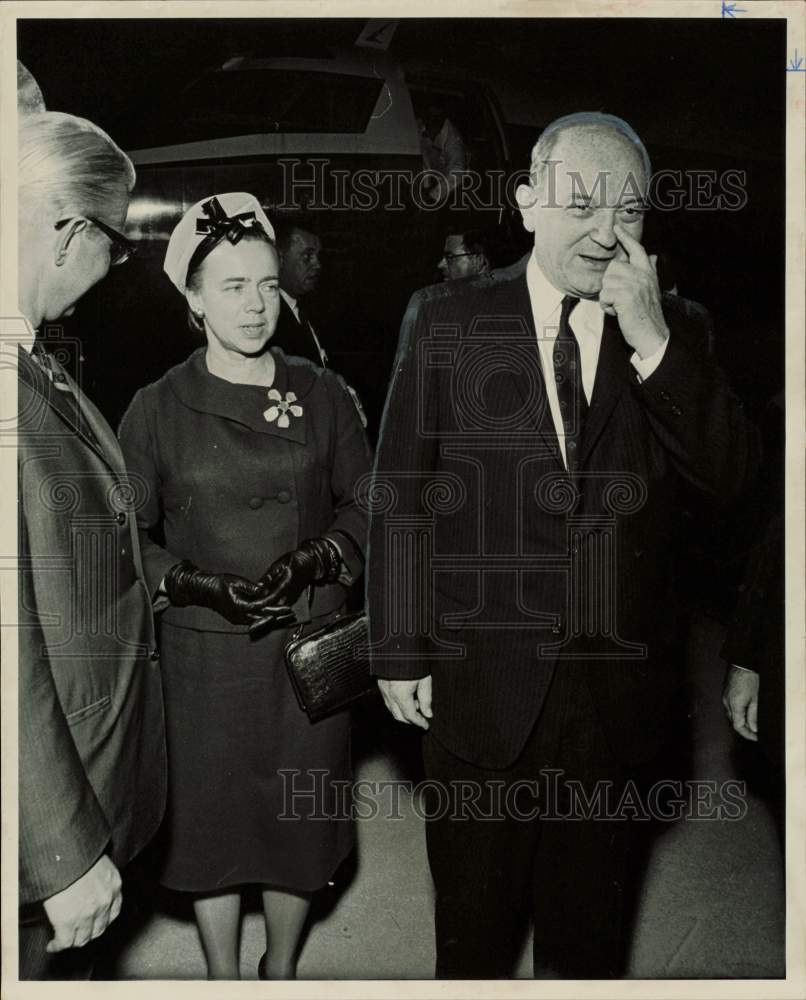 1964 Press Photo Dean and Virginia Rusk arrive in Houston for visit. - hpa83464- Historic Images