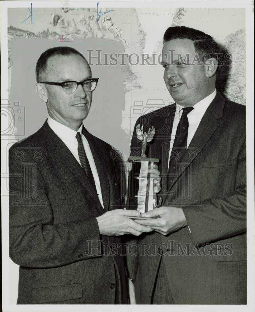 1966 Press Photo Edward Fay and William Dazey holds award. - hpa84003- Historic Images