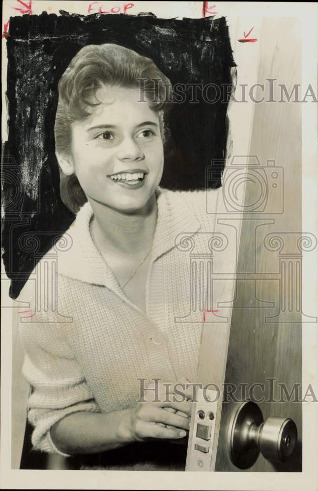 1959 Press Photo Nancy Jones of Lamar High School, Houston&#39;s &quot;Miss Gidget.&quot;- Historic Images