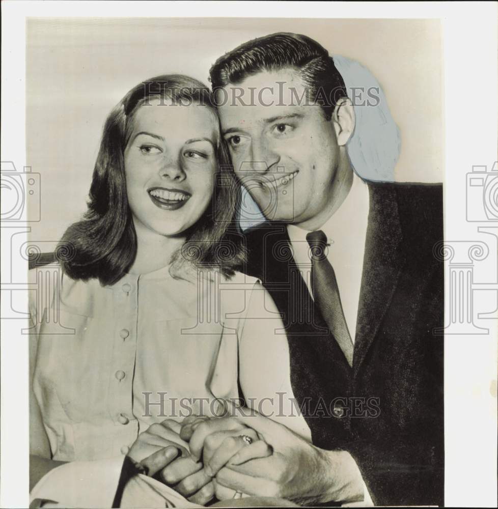 1956 Press Photo Actors Janet Lake and Robert Dix married in Las Vegas.- Historic Images