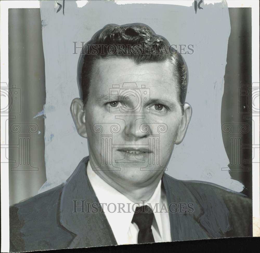 1955 Press Photo Frank Murray, National Car Rental manager in Houston.- Historic Images