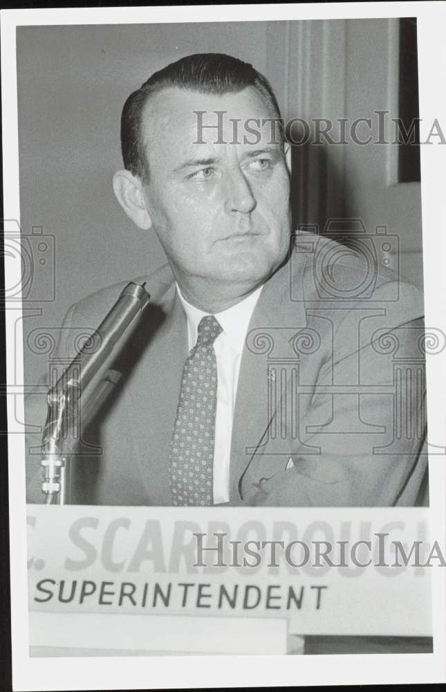 1958 Press Photo Superintendent G. Cameron Scarborough - hpa86154- Historic Images