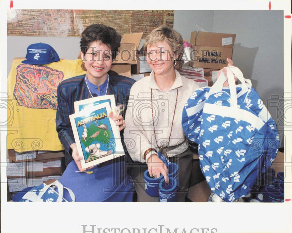 1988 Press Photo Shana Ross &amp; Barbara Metyko at Houston International Festival- Historic Images