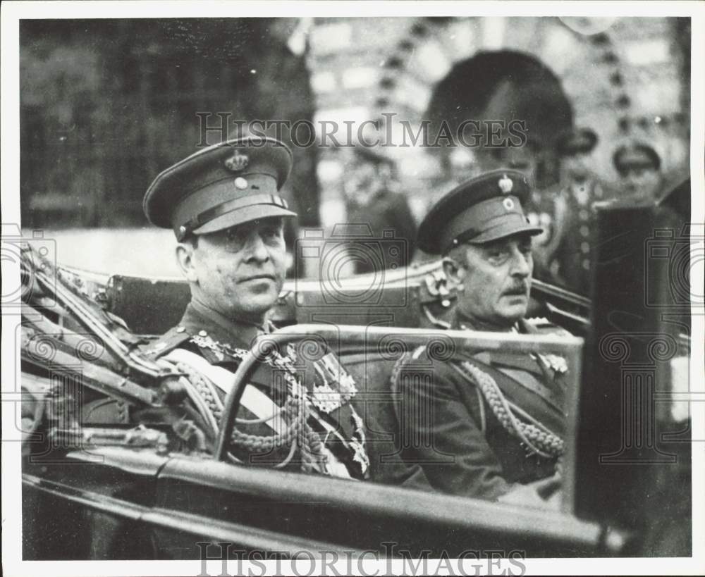 1956 Press Photo King Paul of the Hellenes &amp; Field Marshal Alexander Papagos- Historic Images