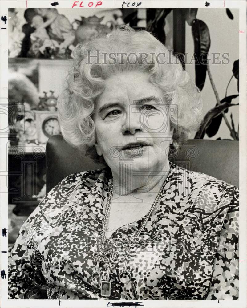 1973 Press Photo Elva Lobit, Houston Grand Opera Association founder.- Historic Images