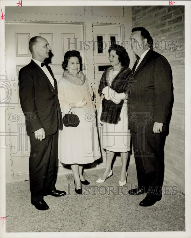 1965 Press Photo Don Montagnes and Michael Gaineses attend CPA Christmas party.- Historic Images