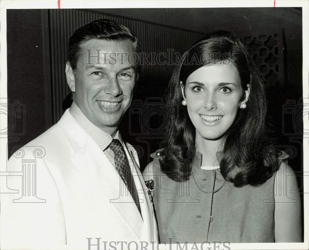 1968 Press Photo Dr. Louis Girard and daughter Krys attend polo games in Houston- Historic Images