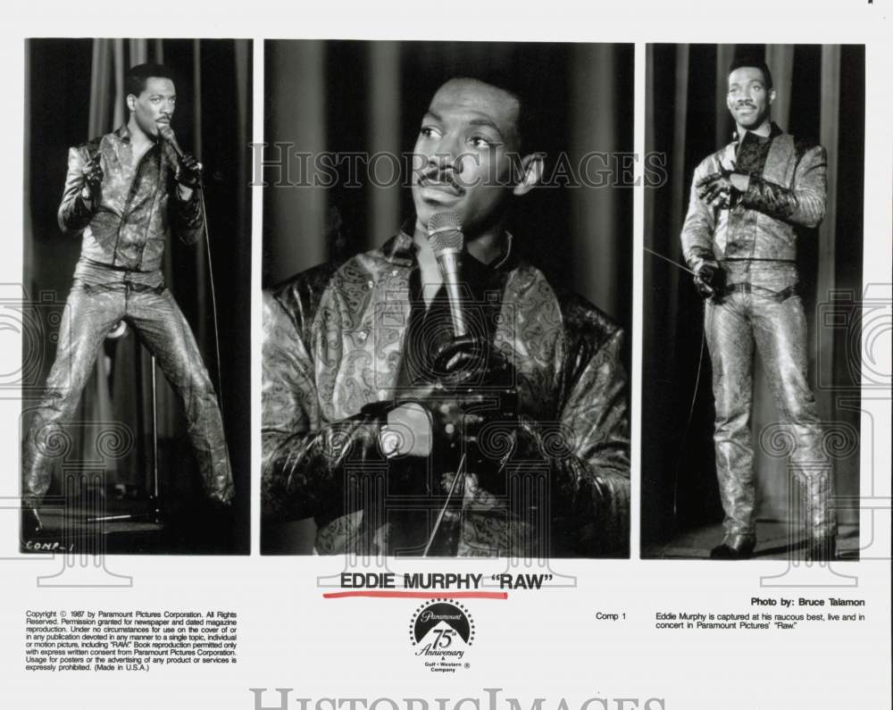 1987 Press Photo Eddie Murphy in performance in &quot;Raw.&quot; - hpp03996- Historic Images