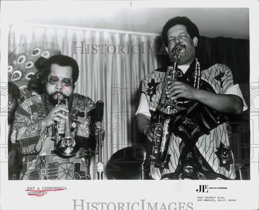 1971 Press Photo Nat and Julian &quot;Cannonball&quot; Adderly, jazz musicians.- Historic Images