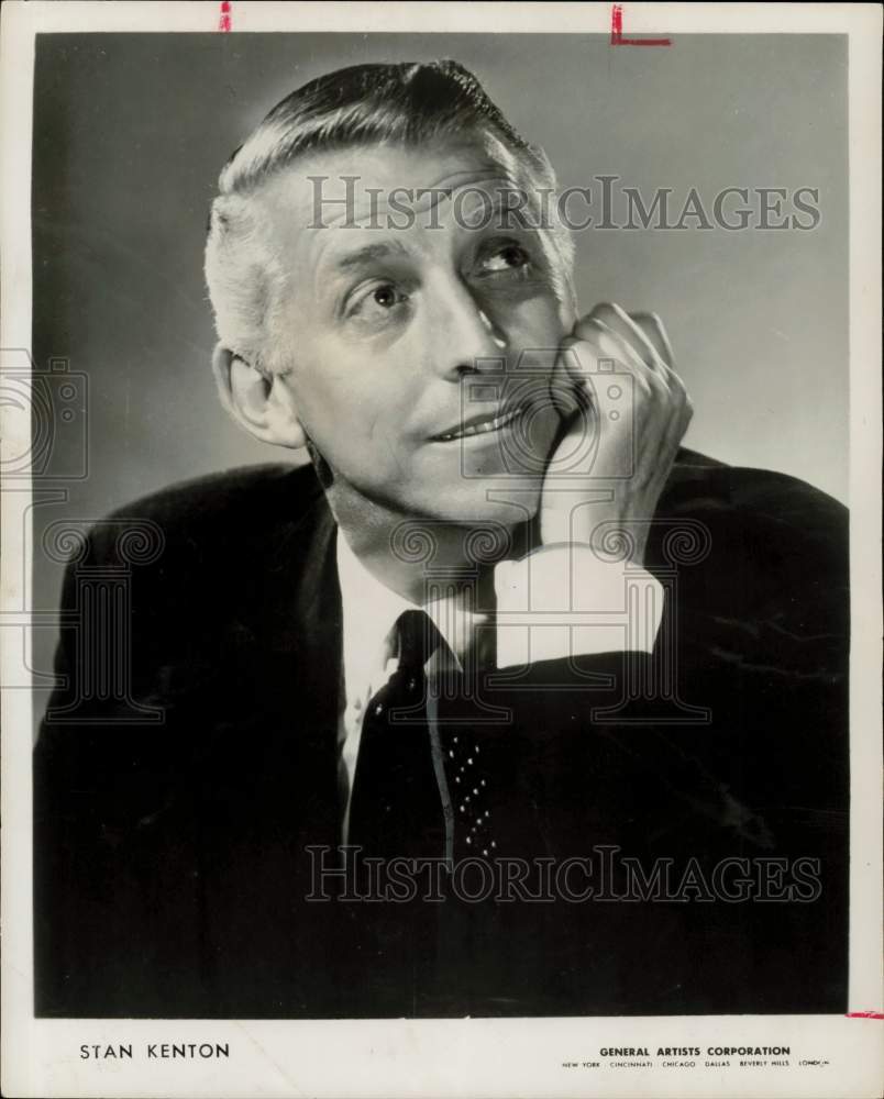 1955 Press Photo Stan Kenton, Orchestra Leader - hpp18022- Historic Images