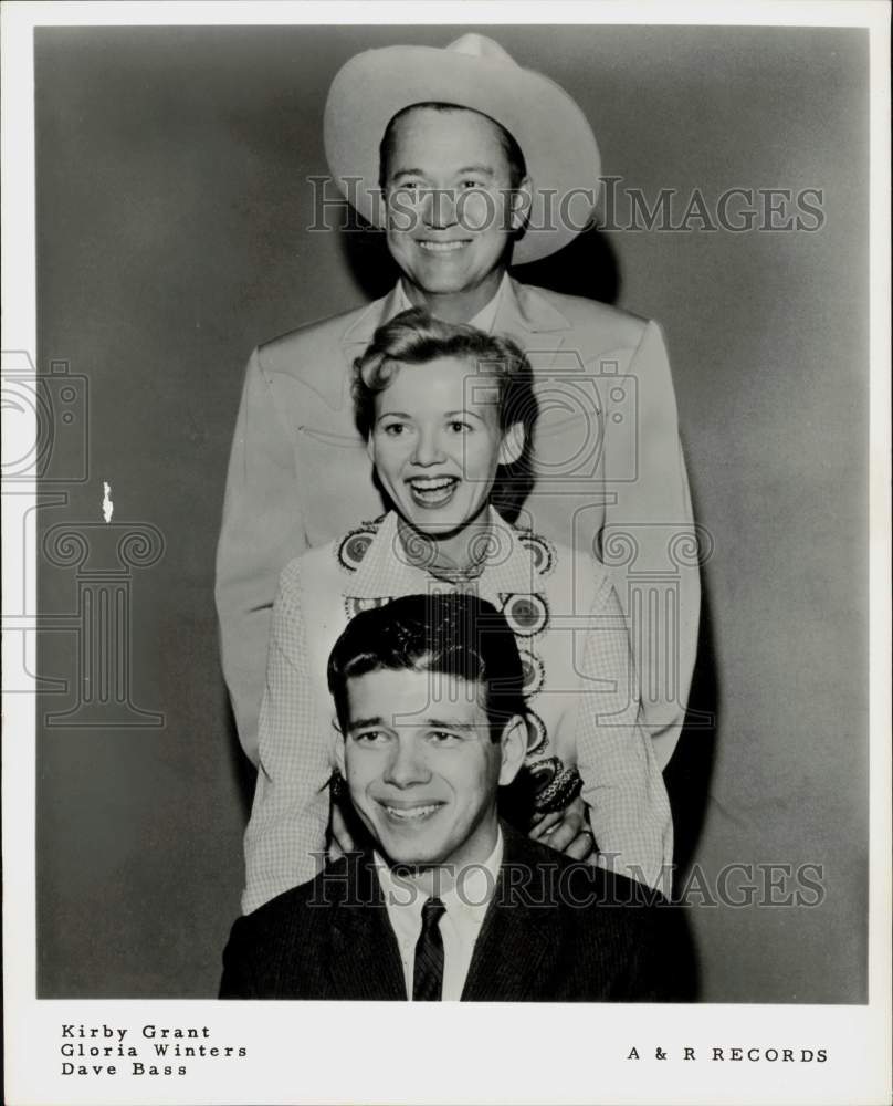 1959 Press Photo Actor Kirby Grant, Gloria Winters, Dave Bass - hpp19515- Historic Images