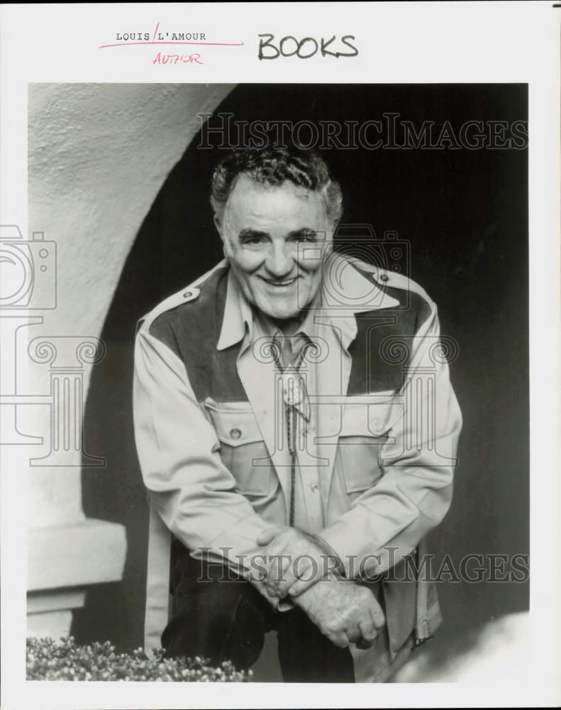 1987 Press Photo Author Louis L&#39;Amour - hpp27334- Historic Images